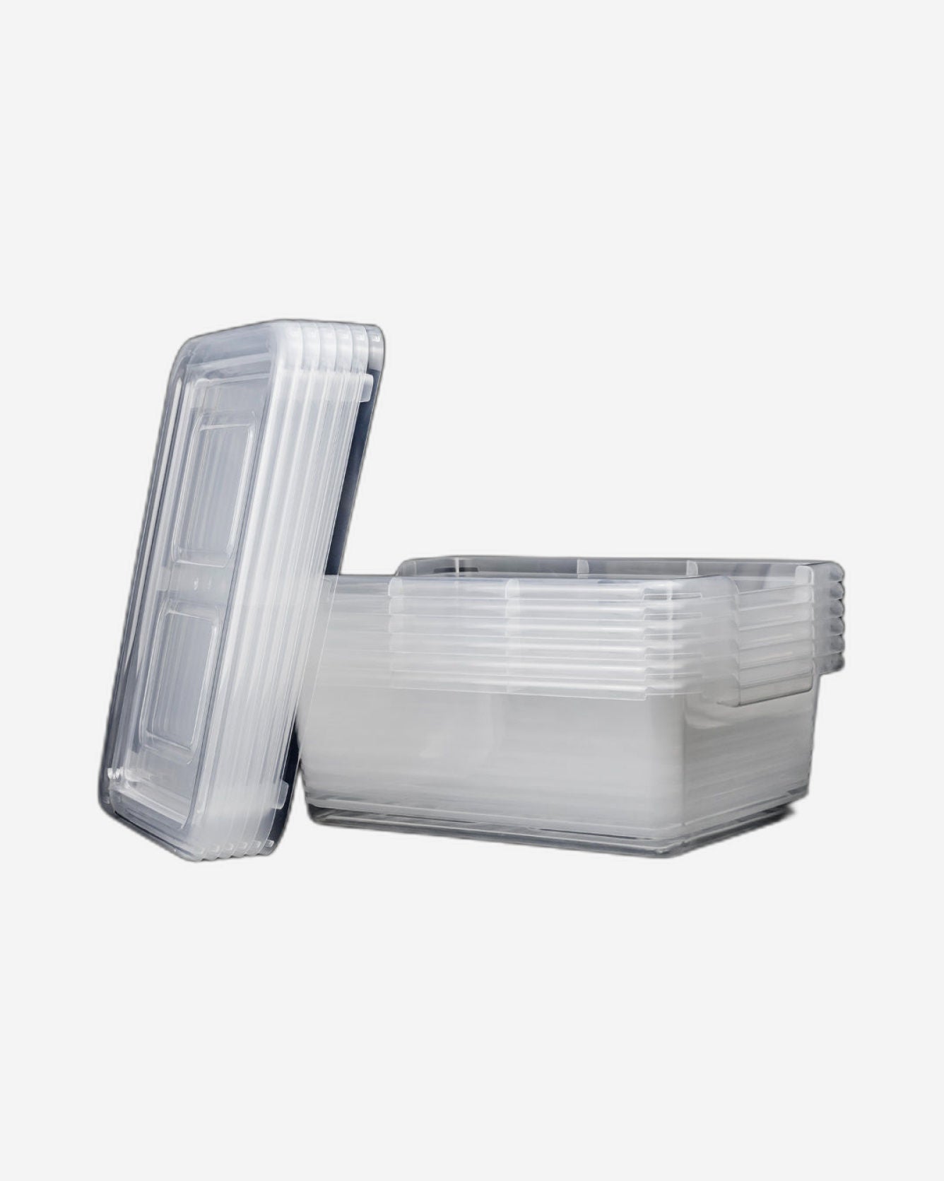 Mondex 6 Piece Polypropylene Storage Box Set - 10L Capacity Each - Transparent