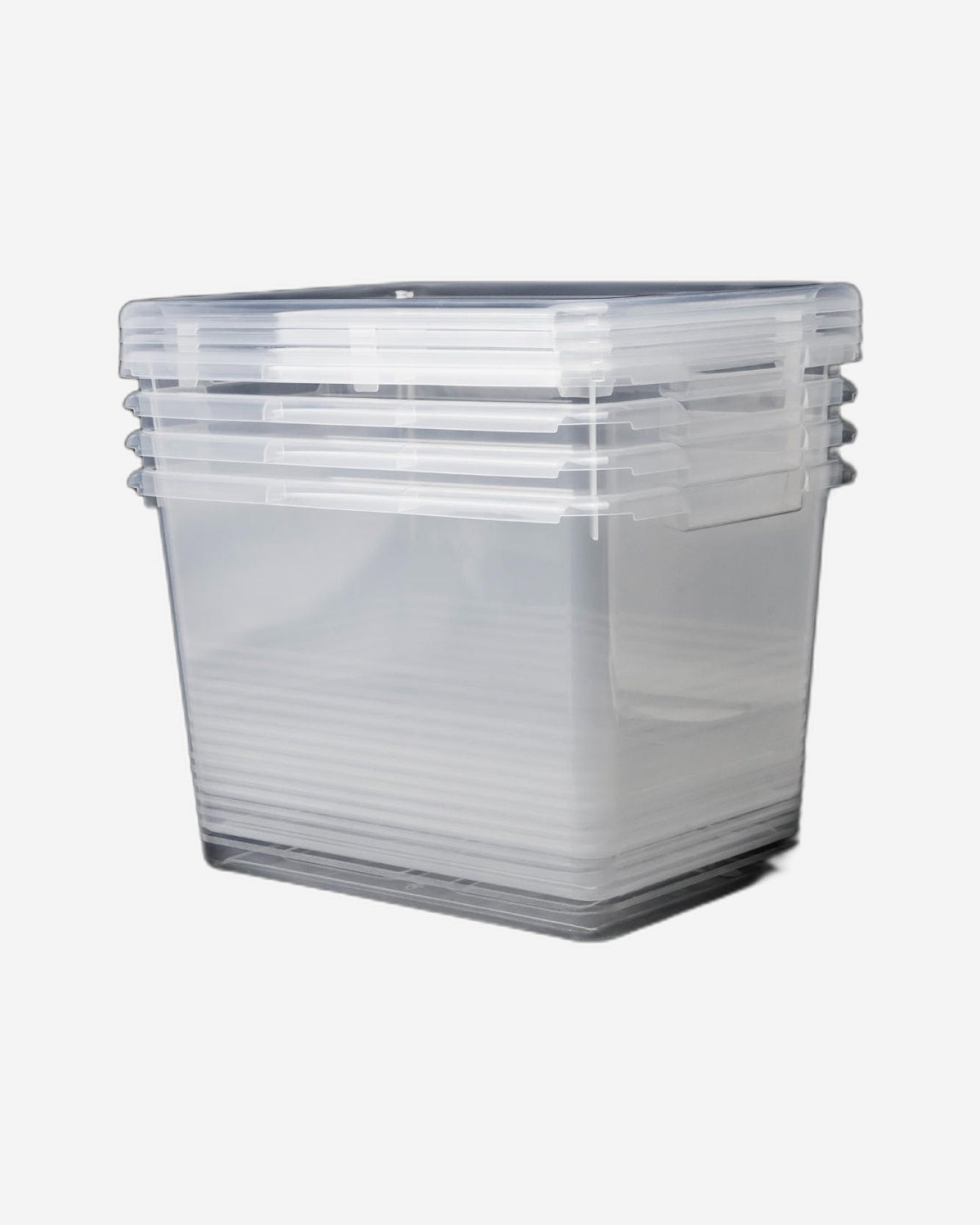 Mondex 4 Piece Polypropylene Storage Box Set - 20L Capacity Each - Transparent