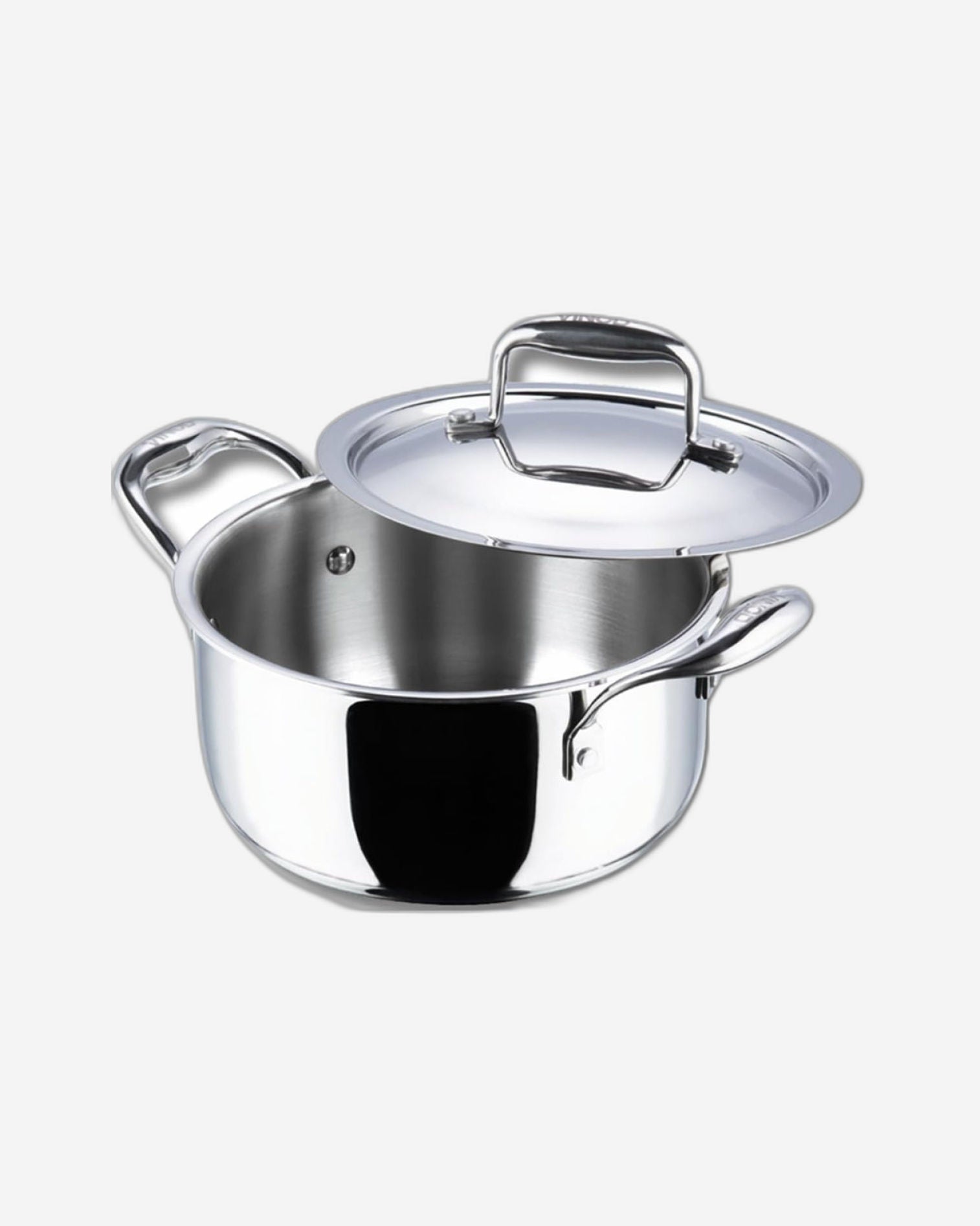 Vinod Platinum Triply Stainless Steel Saucepot with Lid - 24 cm, 5 L, Silver (Induction Friendly)