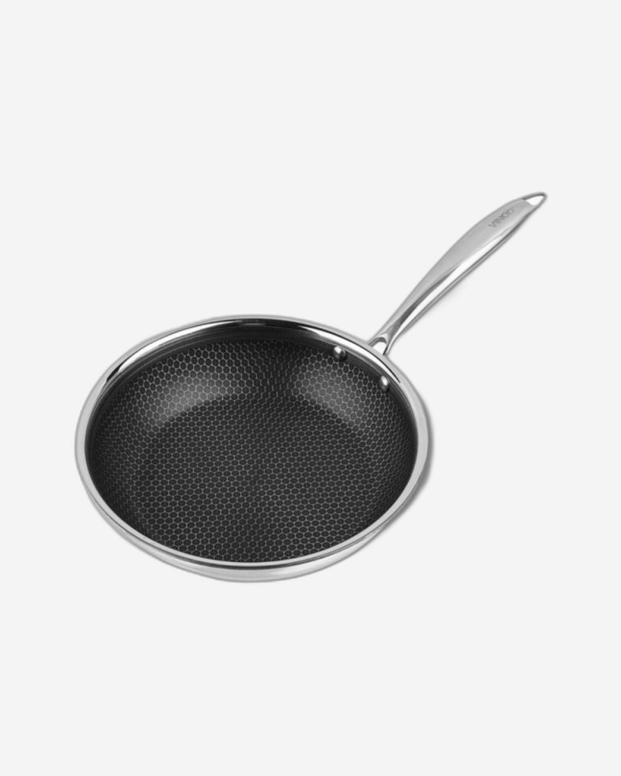 Vinod Platinum Triply Stainless Steel SAS Pro Fry Pan - 20 cm, Silver (Induction Friendly)