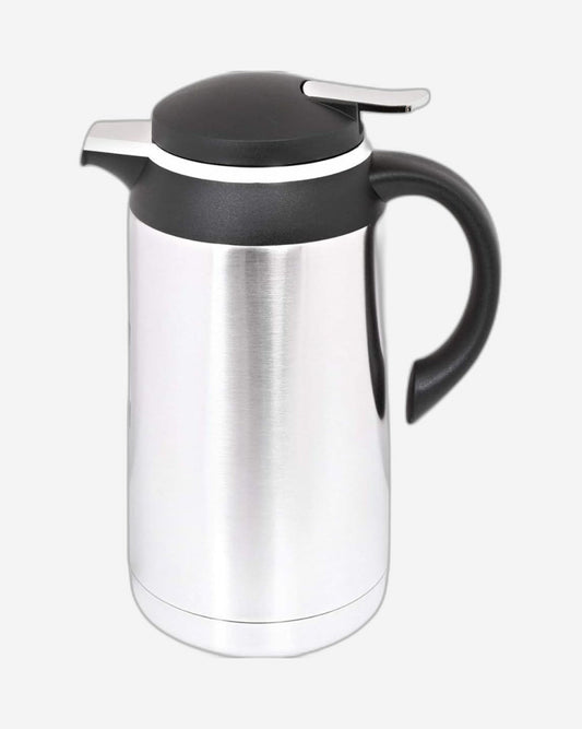 Nessan Stainless Steel Regal Flask 1.9L - Silver/Black | Durable Double Wall Vacuum Insulated Flask for Hot & Cold Beverages