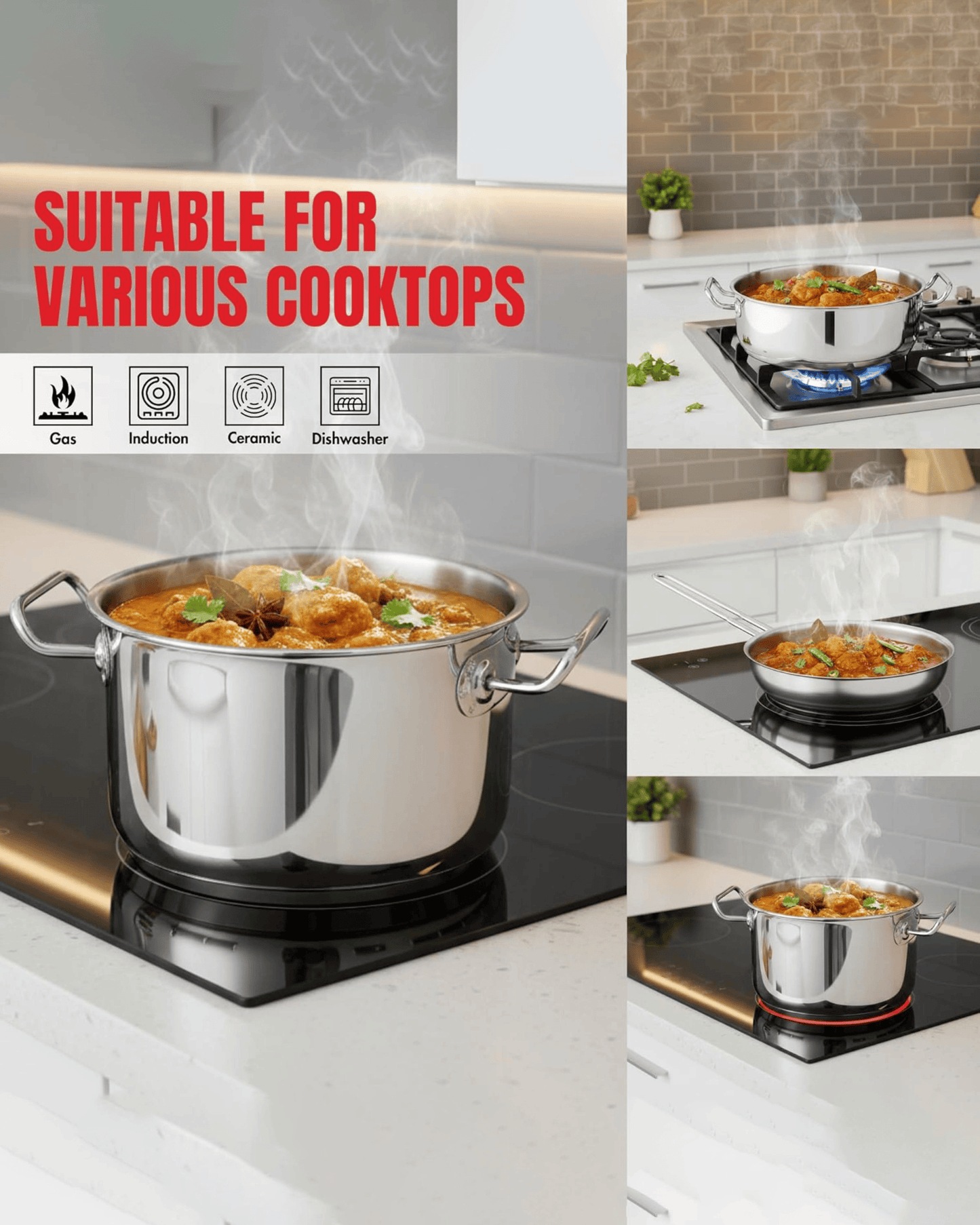 Vinod Classique Deluxe Stainless Steel Cookware Set 9 pcs