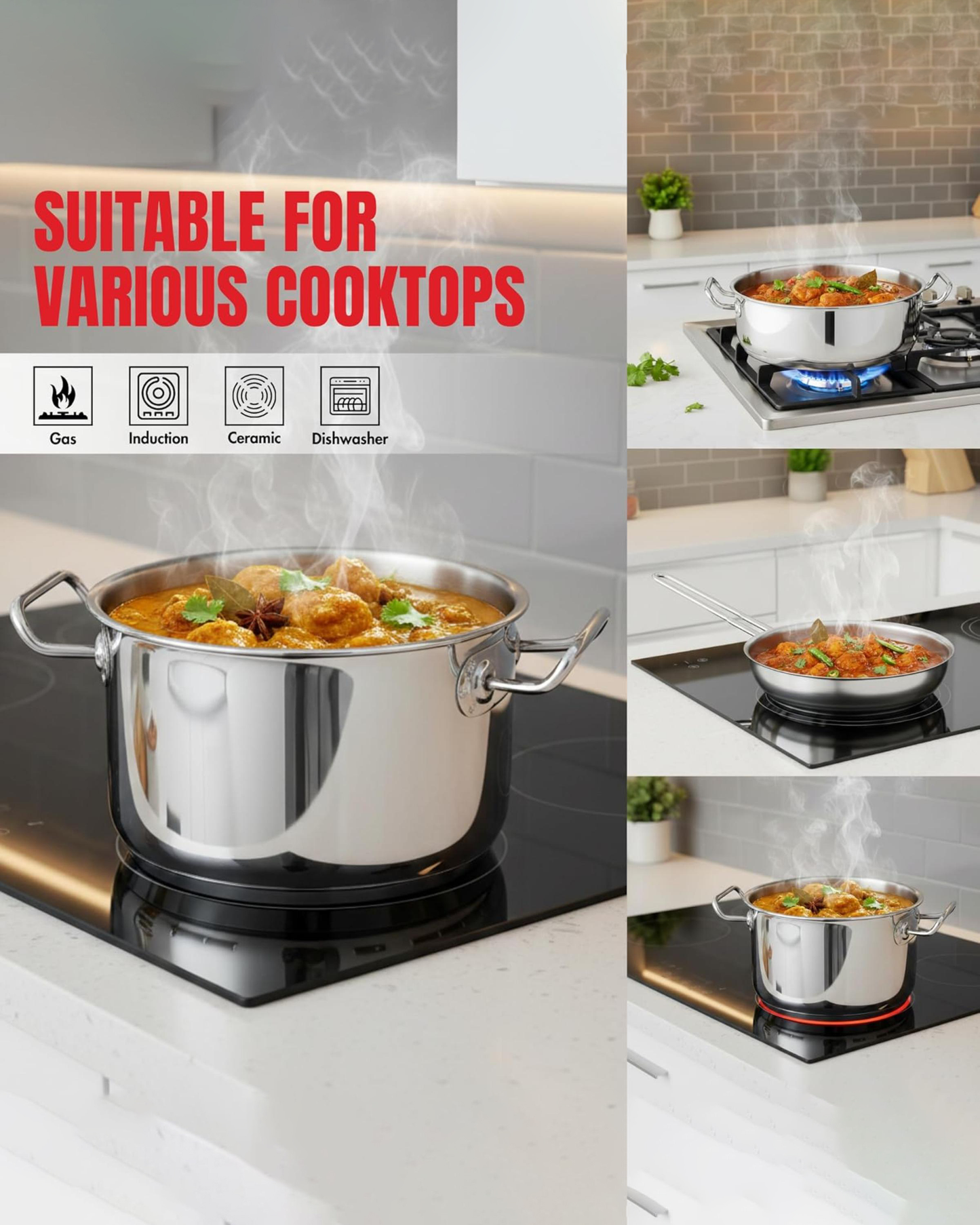 Vinod Classique Deluxe Stainless Steel Cookware Set 9 pcs