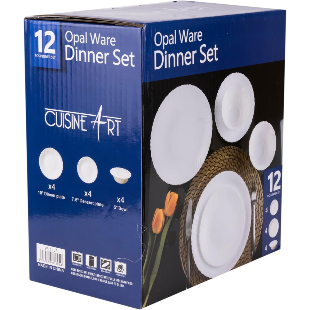 Cuisine Art Dinner Set 12Pc Opalware White