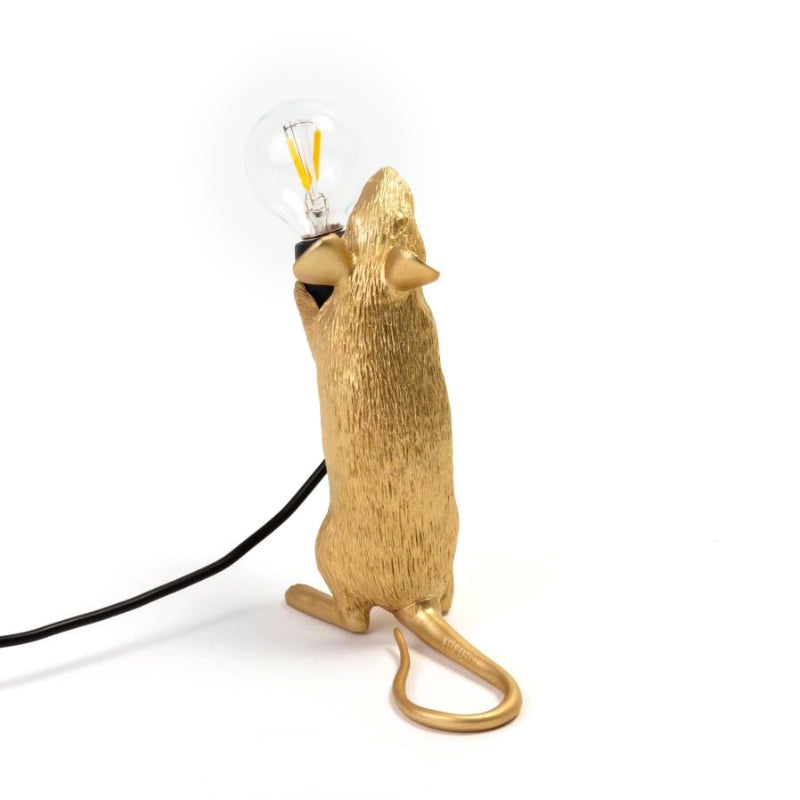 Seletti Mouse Lamp Step Standing Gold Usb