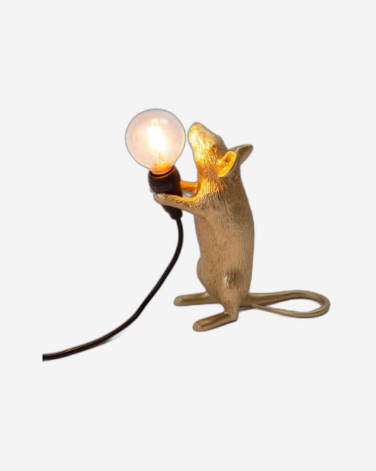 Seletti Mouse Lamp Step Standing Gold Usb