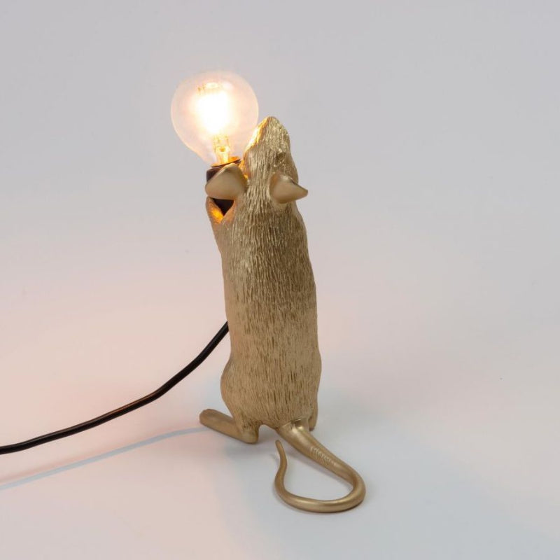Seletti Mouse Lamp Step Standing Gold Usb