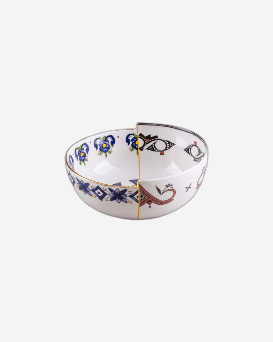 Seletti Bowl In Porcelain "Hybrid-Tiwanaku"