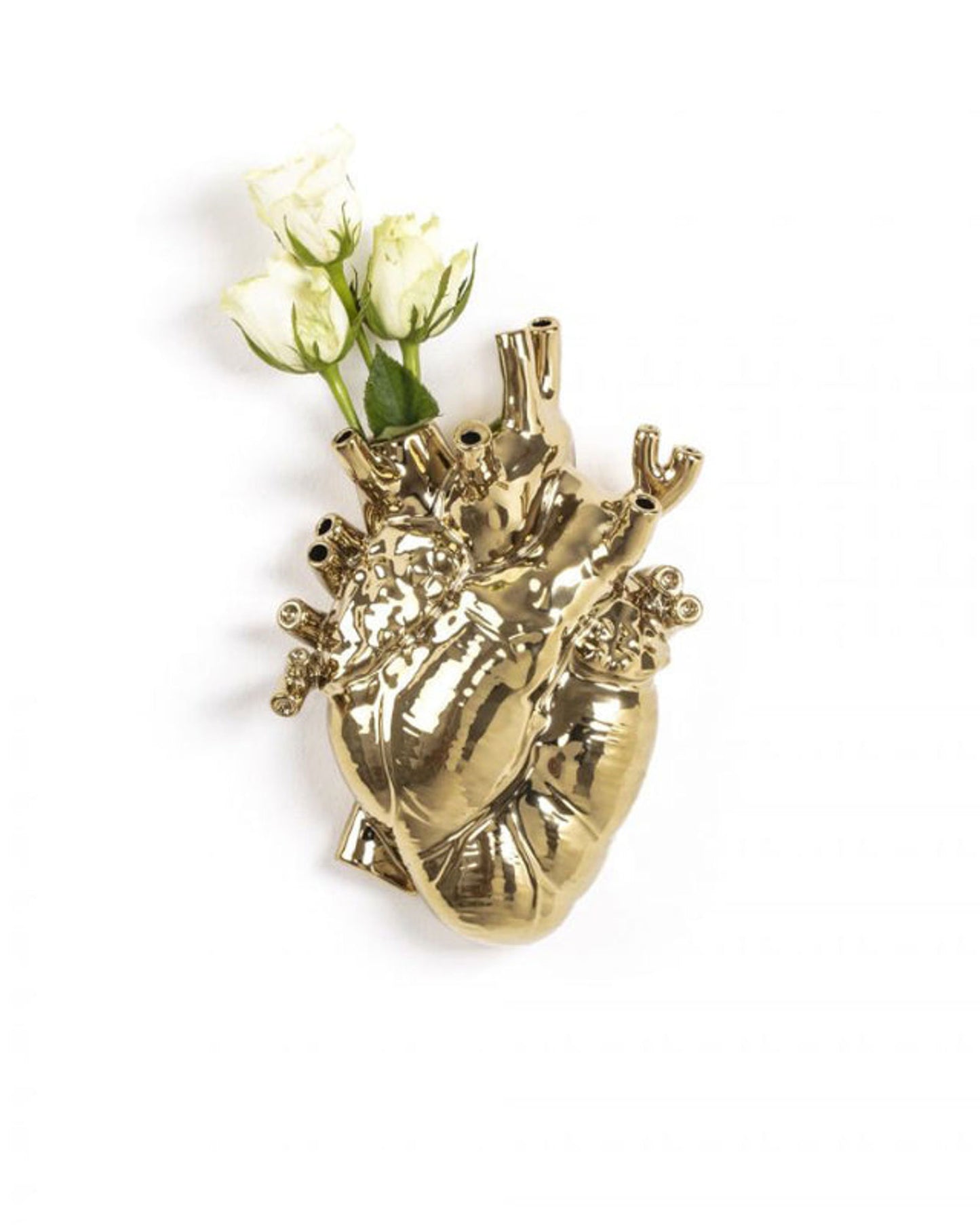 Seletti Love In Bloom-Gold Porcelain Heart