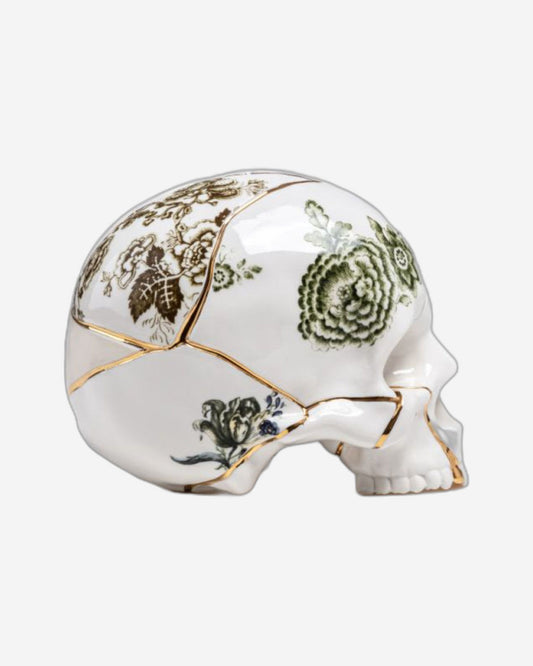Seletti Kintsugi Skull Ornament Porcelain