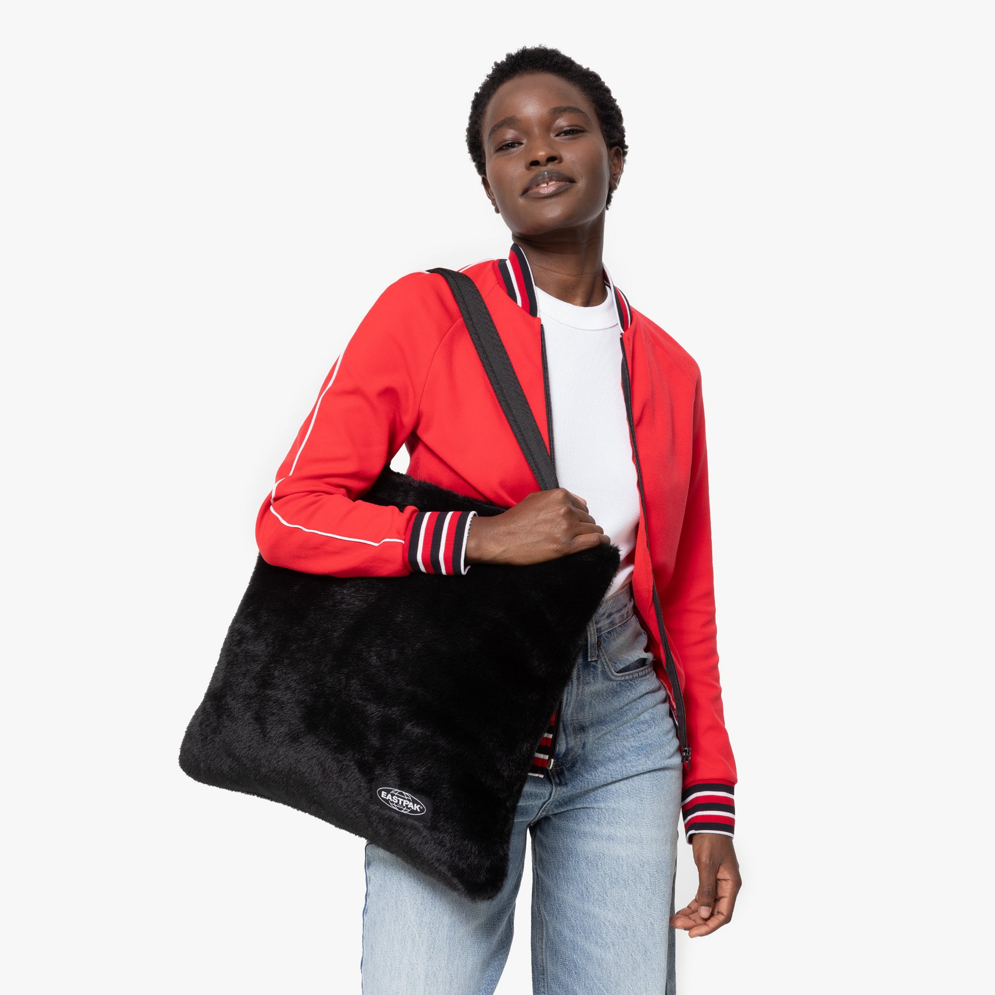 Eastpak Charlie Fuzzy Black Tote Bag