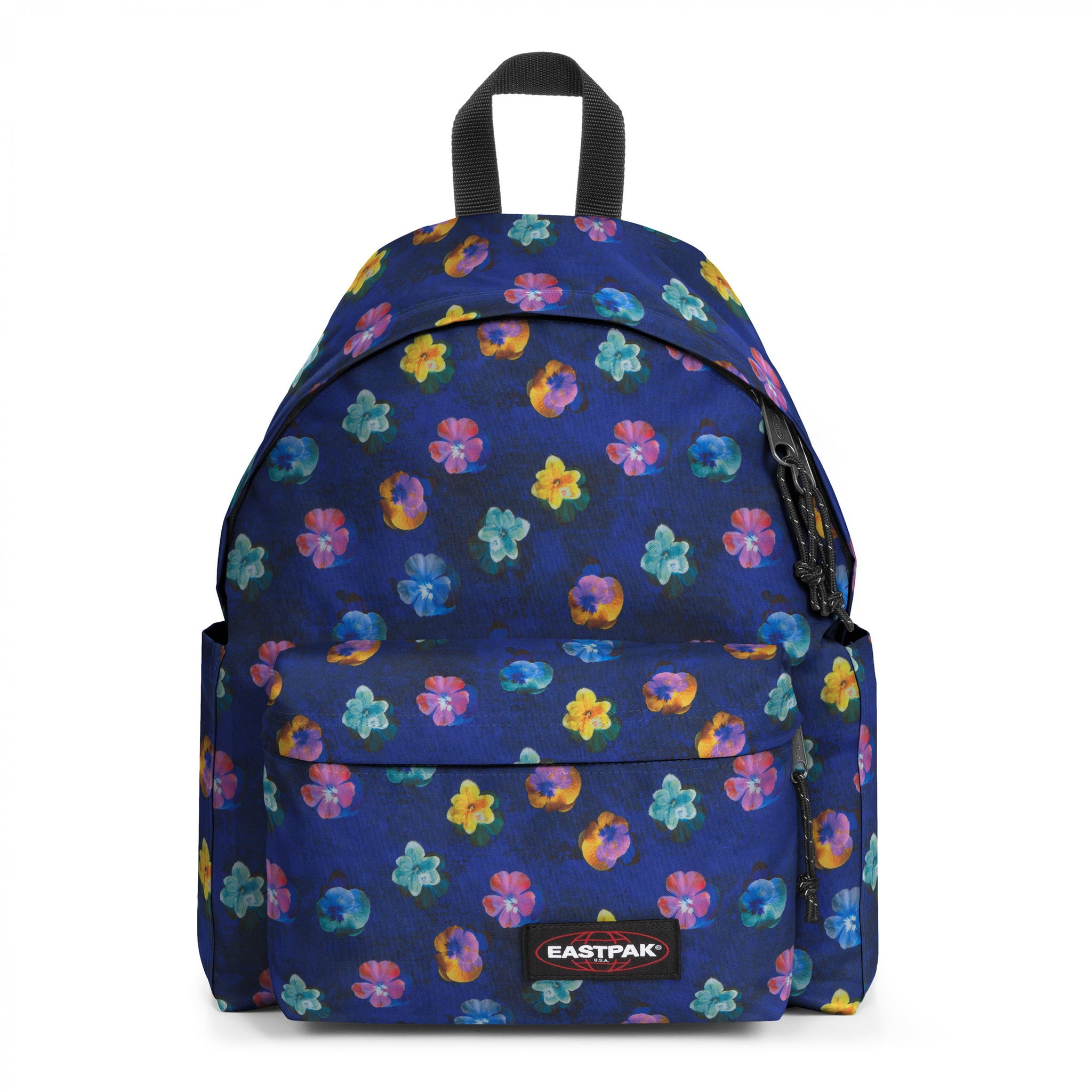 Eastpak Day Pak'R Flowerblur Navy Medium backpack with bottle holder and laptop sleeve