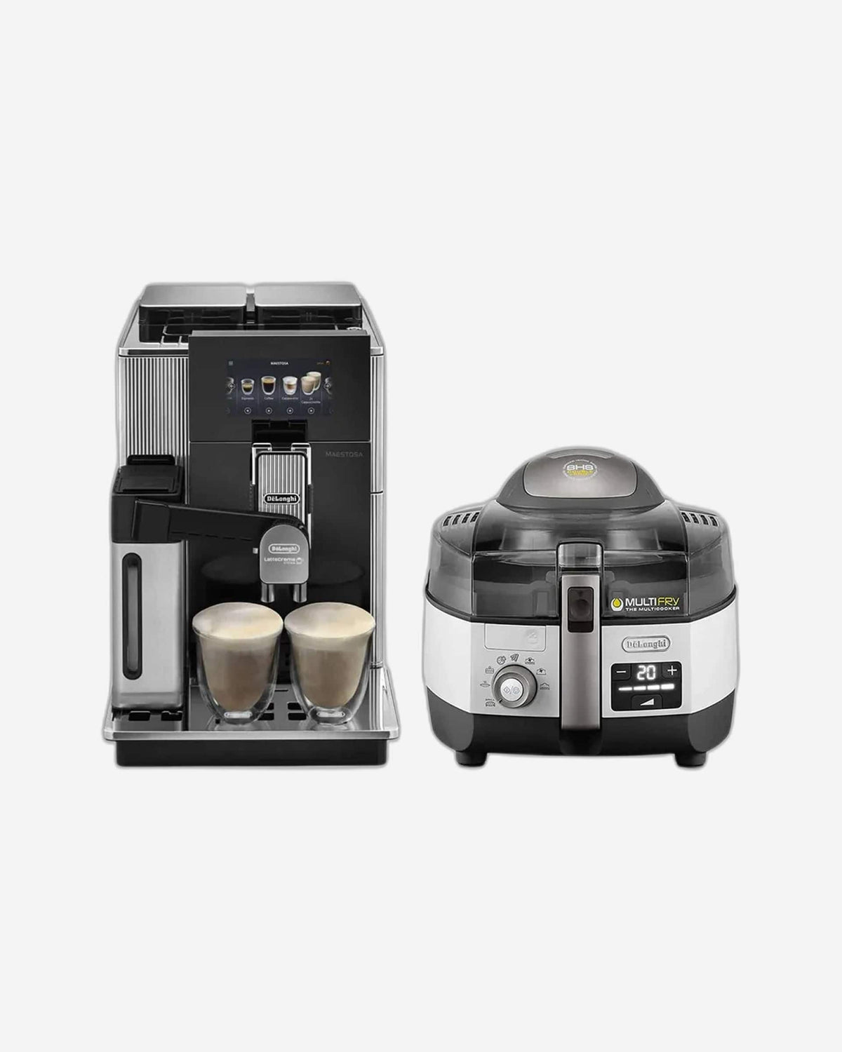 De'Longhi Maestosa Coffee Machine & MultiFry Bundle, Built-in Grinder & One-Touch Milk Drinks – EPAM960.75.GLM + FH1396/1