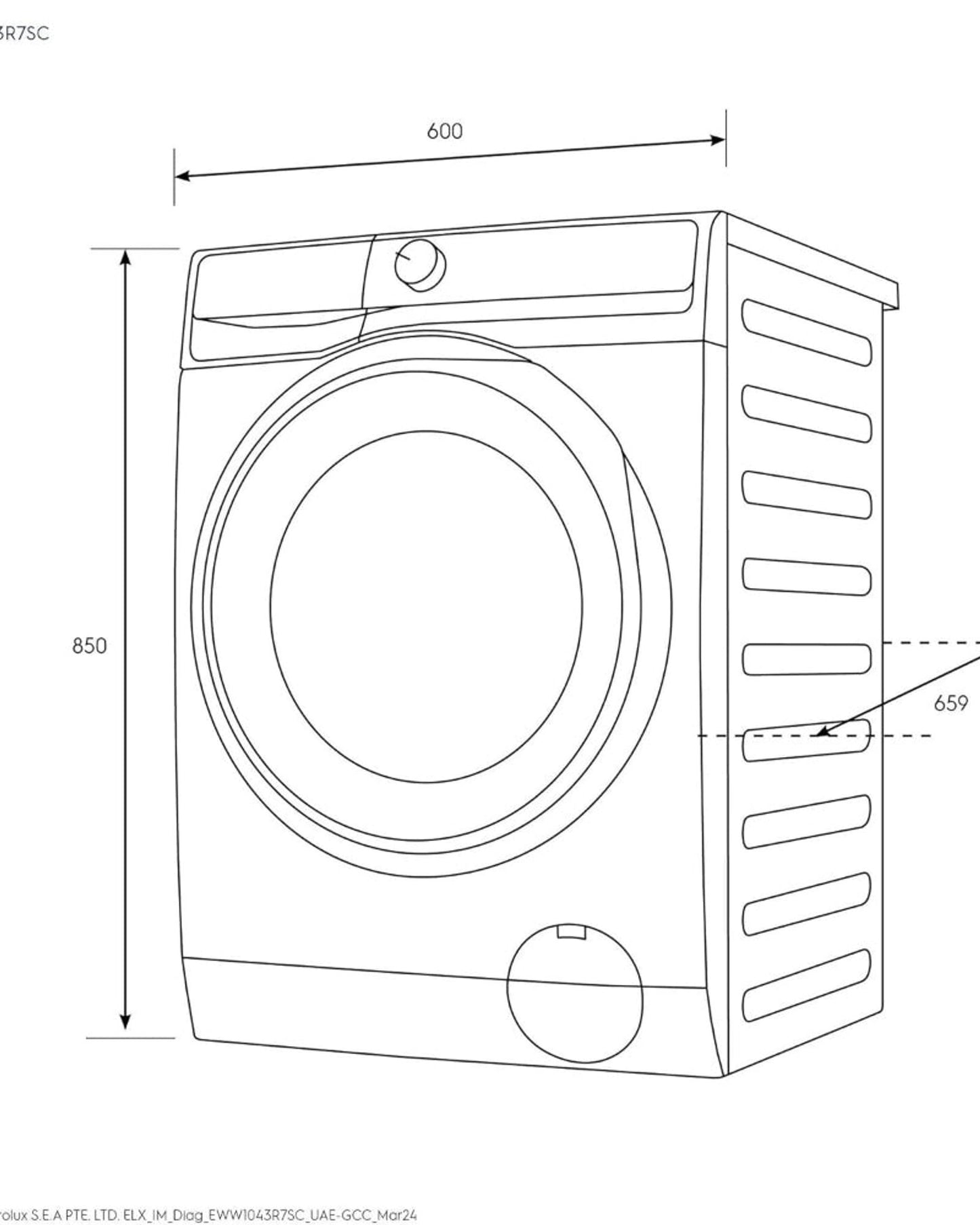 Electrolux 10/7 KG Washer Dryer with, 13 Programs & 1400 RPM, Eco-Inverter Front Loading Washing & Drying Combo Machine, DuvetCare 60/WashDry 60, EWW1043R7SC