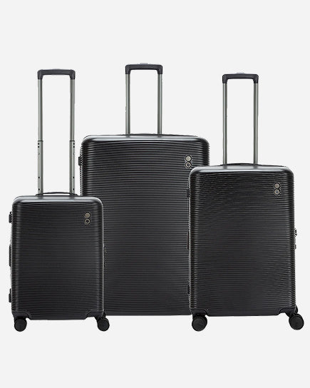 Echolac Ultima Hardcase 4 Double Wheel Expandable Set Of 3 Luggage Trolley