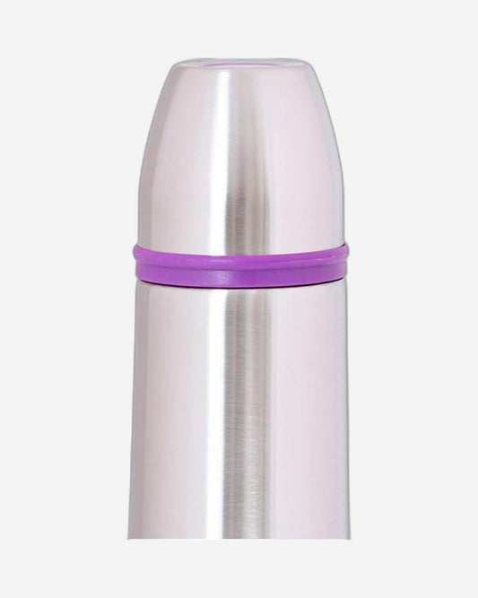 Nessan 1000ml Double Wall Vacuum Flask with Color Band, Bottle for Coffee, Built-in Lid Cup, Stainless Steel, Thermal Tea Mug, Sport Bottles, Silver