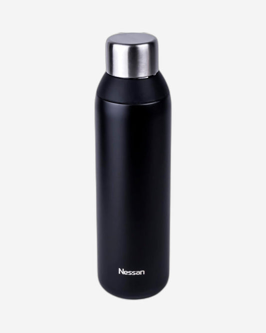 Nessan Double Wall Insulated Stainless Steel Vacuum Bottle, 600ml - Your Reliable Travel Flask for Hot and Cold Beverages - Black