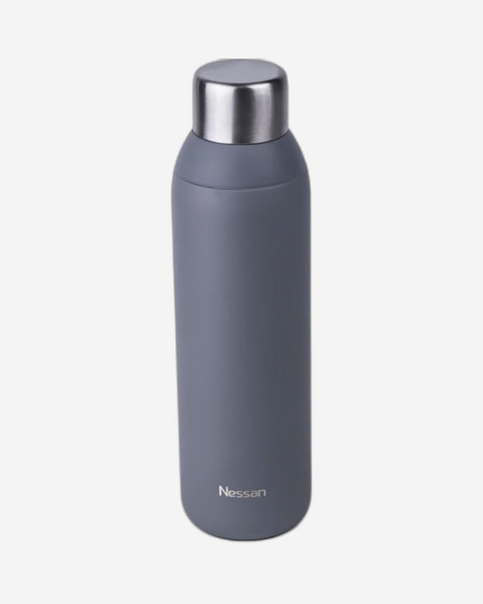 Nessan Double Wall Insulated Stainless Steel Vacuum Bottle, 600ml - Your Reliable Travel Flask for Hot and Cold Beverages - Grey