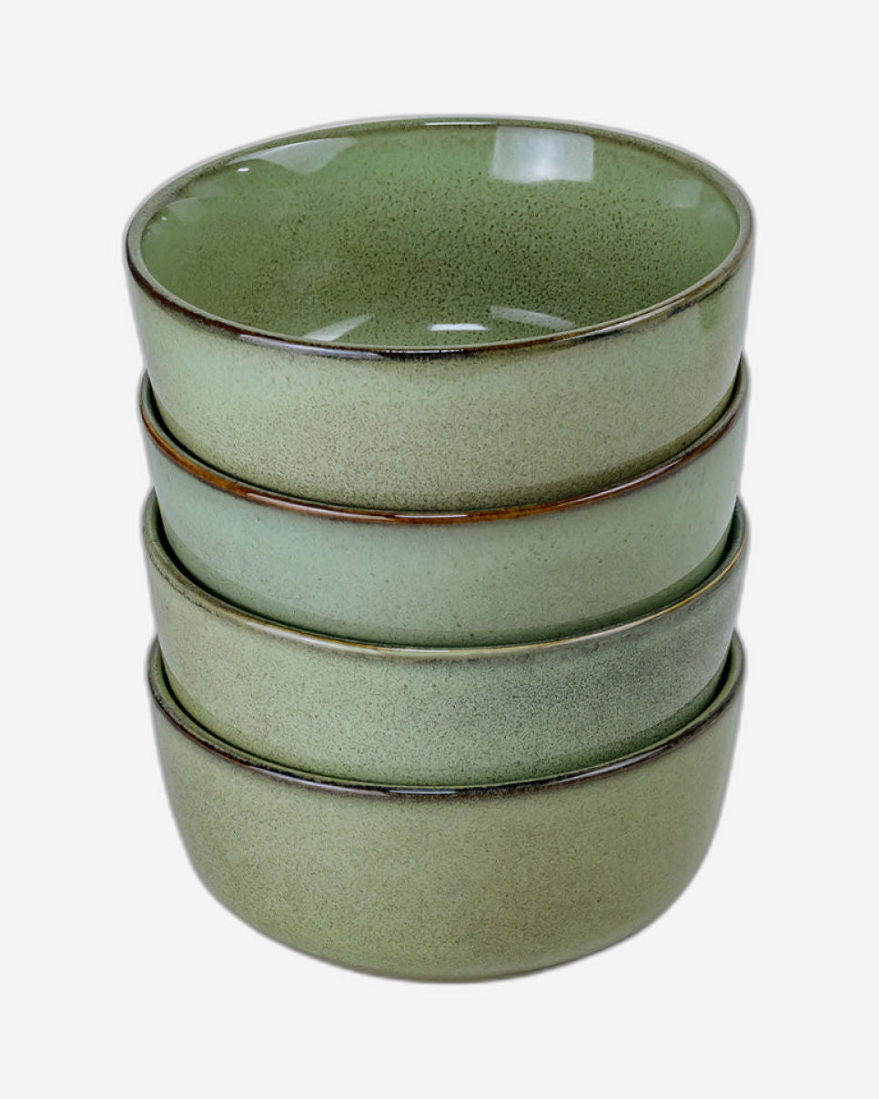 Cuisine Art Lara Collection, Modern & Durable 15cm Stoneware Bowl, Green (Set of 1)