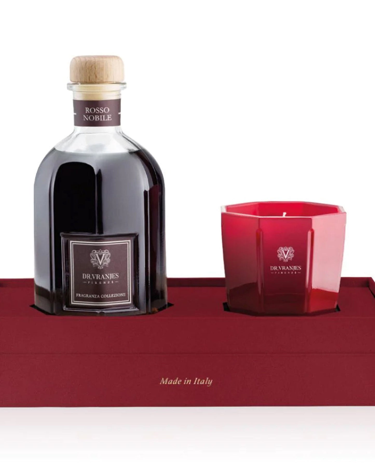 Dr. Vranjes Rosso Nobile Tourmaline Difusser 250ml + Candle 200g Gift Box
