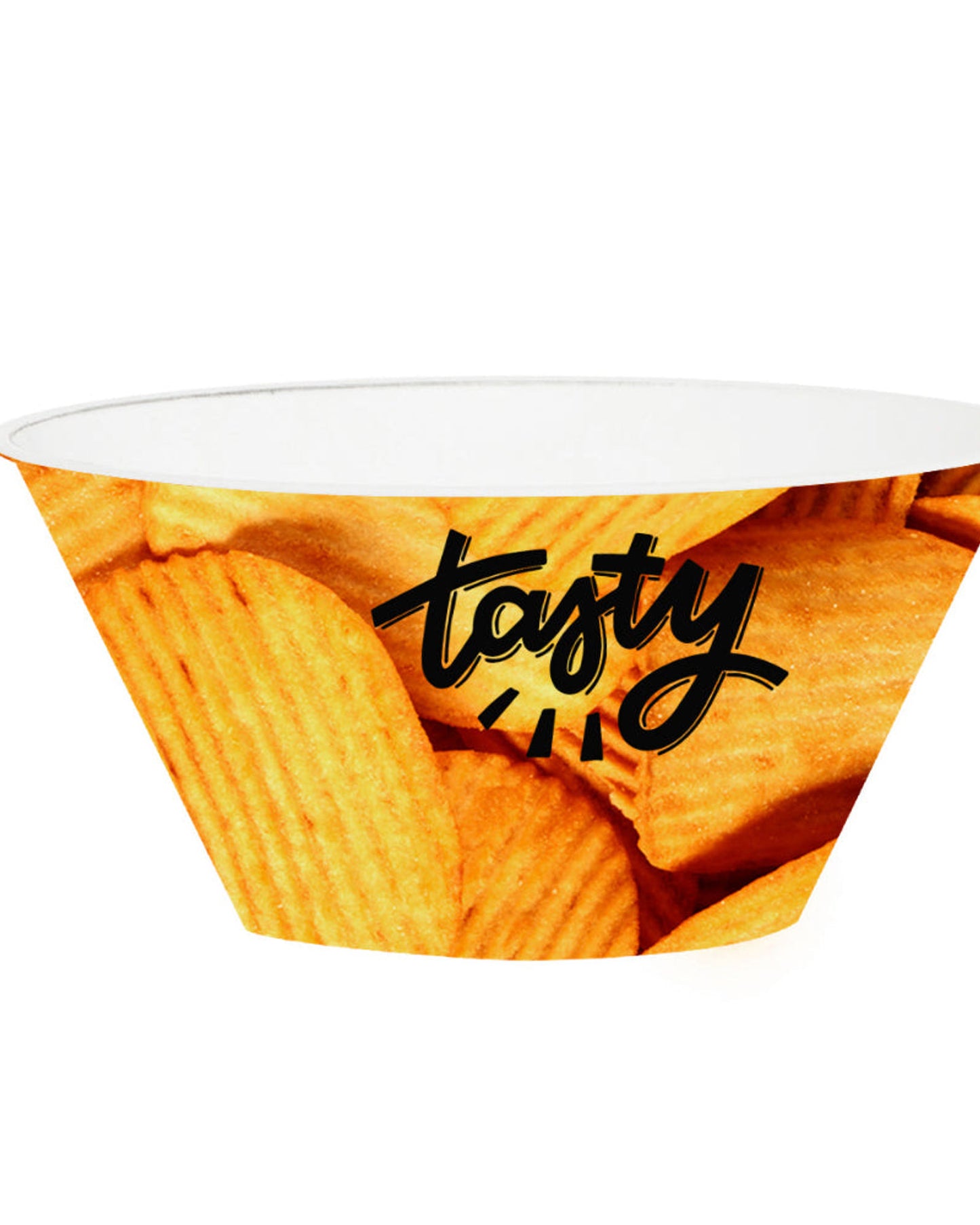 Herevin 750ml Yellow Chips Printed Snack Bowl – BPA-Free Polypropylene (PP) Lightweight Serving Bowl for Chips, Namkeen, Popcorn & Snacks