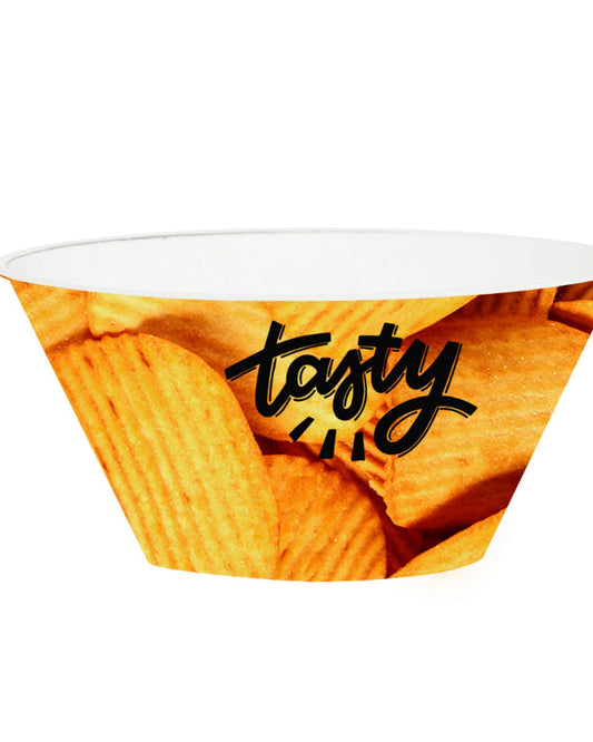 Herevin 750ml Yellow Chips Printed Snack Bowl – BPA-Free Polypropylene (PP) Lightweight Serving Bowl for Chips, Namkeen, Popcorn & Snacks