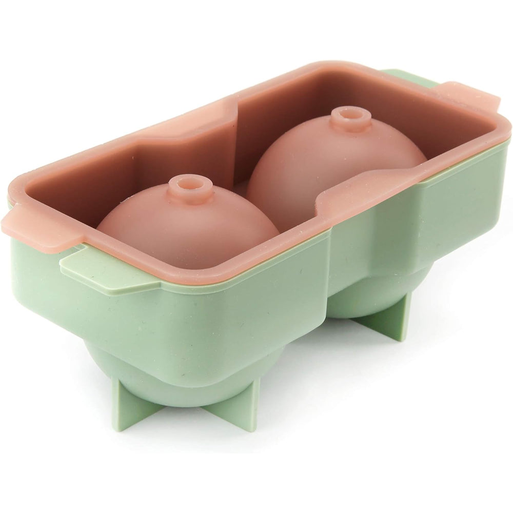 Cuisine Art Ice Ball Mould - Double | Ice Sphere Maker for Whiskey, Cocktails, and Cold Beverages | Perfect for Smooth, Slow Melting Ice - Green