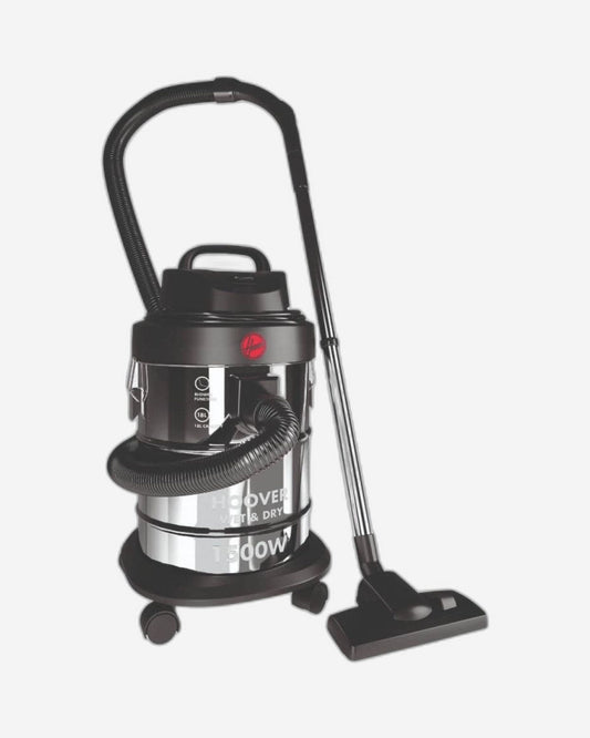 Hoover Wet & Dry Drum Vacuum Cleaner 18 Litre Capacity, Powerful 1500W for Home & office Use, Steel & Black, 1 year Warranty - HDW1-ME