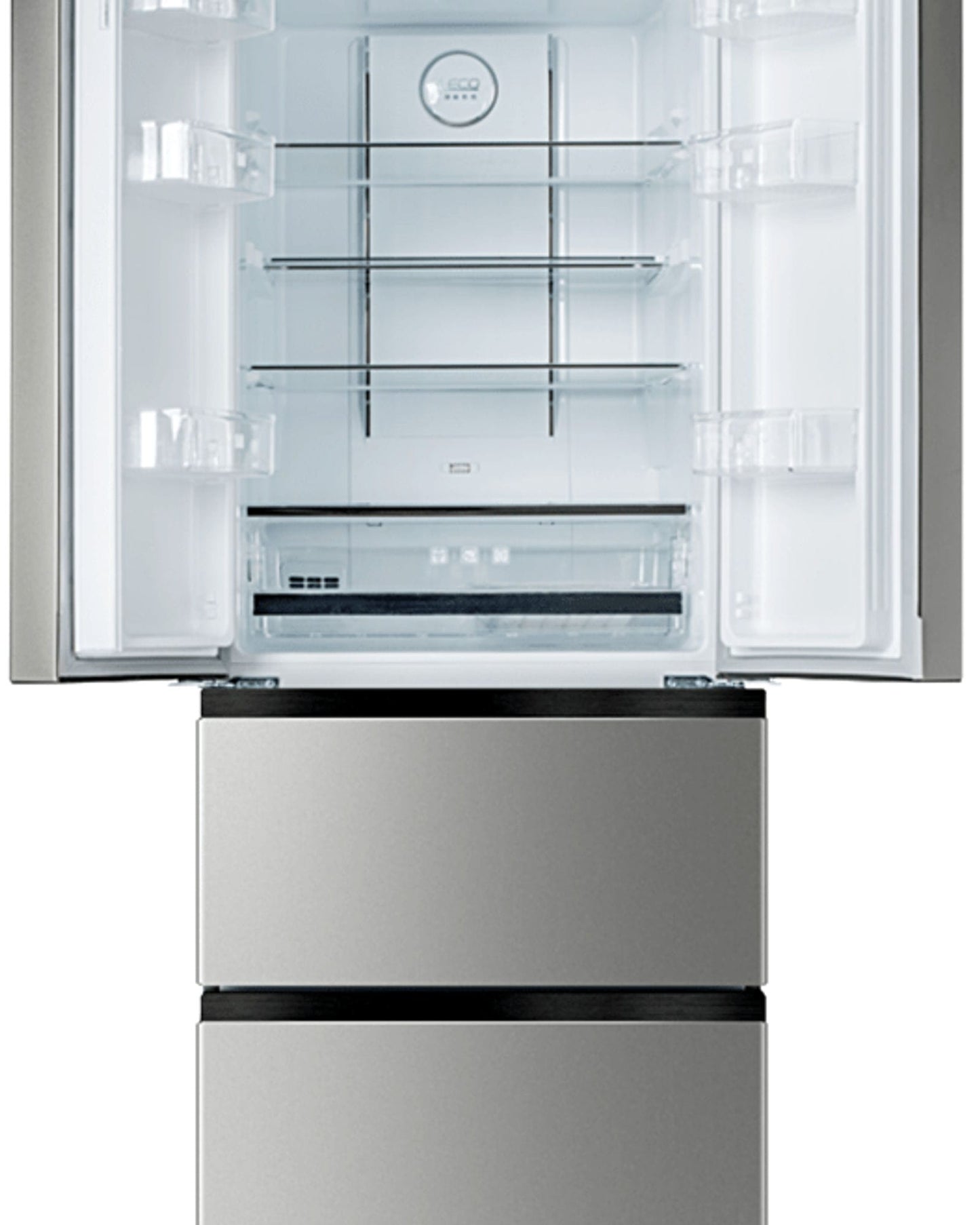 Hoover French Door Refrigerator, Dual Inverter, LED Touch Display, 534 L, Inox – HFD-M438-S (ESMA Certified)