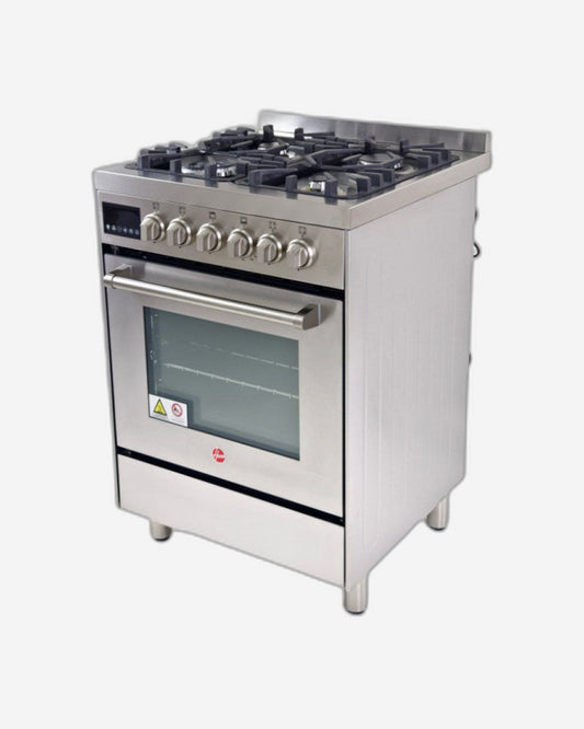 Hoover 60X60 4 Gas Burner Full Gas Cooker With 2 Fan- Silver