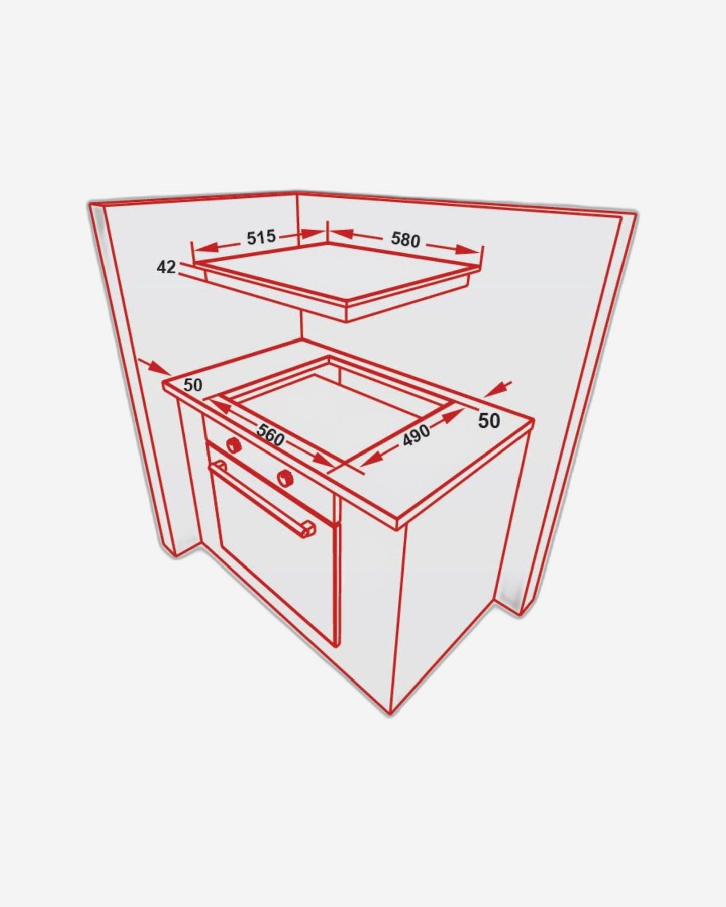 Hoover 60CM 4-Burner Glass Gas Hob