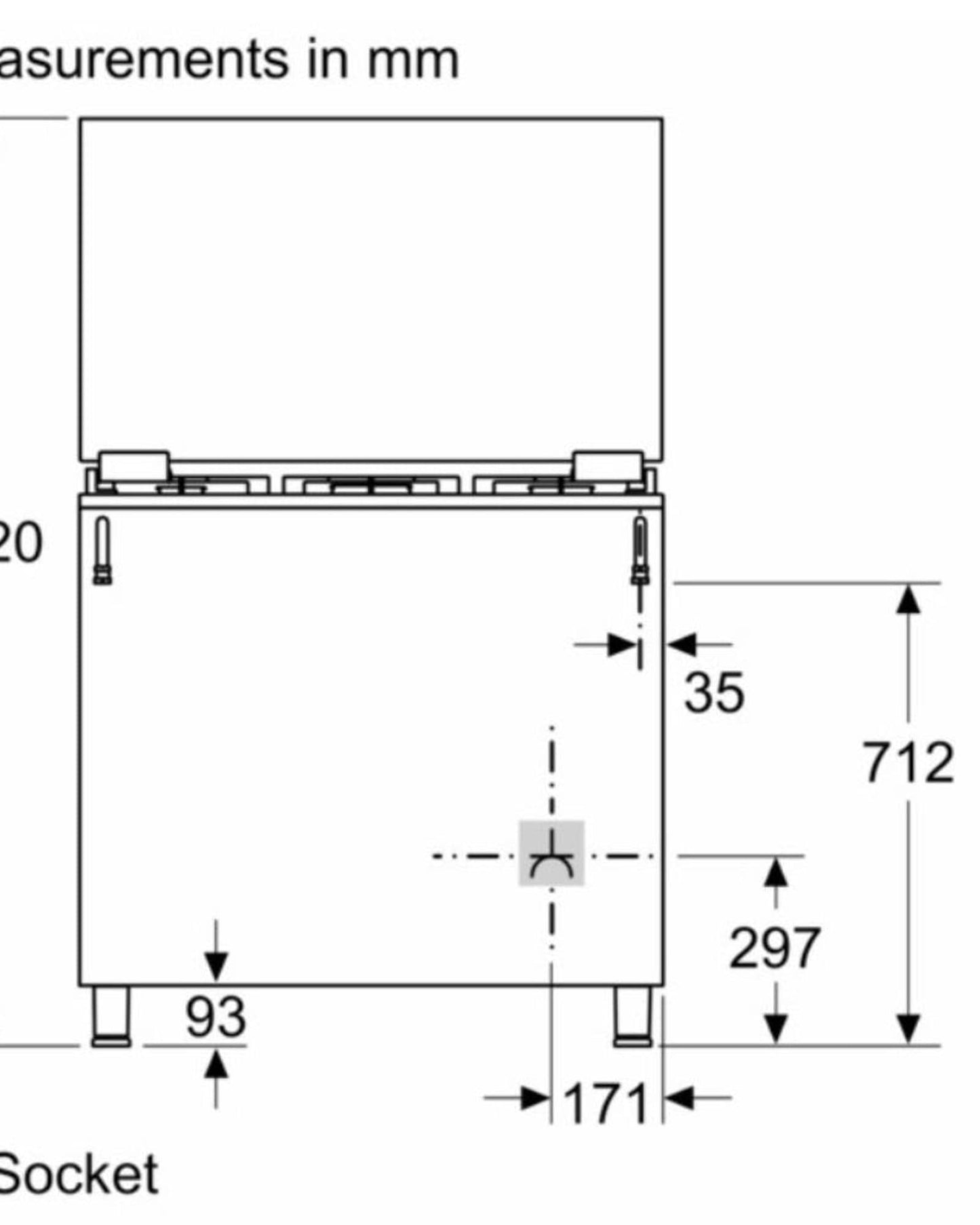 Bosch Freestanding Gas Range Cooker, Rotisserie, 5 Burners & 125 L Oven, Stainless Steel, German Engineering – HGV1E8Y50M