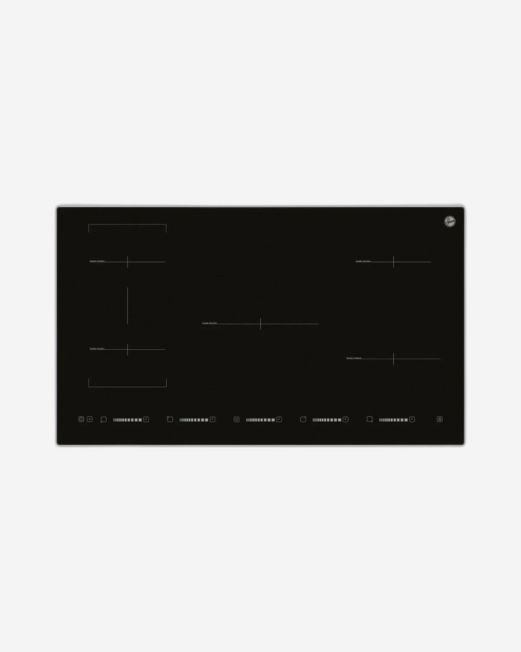 Hoover 90CM Built-In Induction Hob with 5 Cooking Zones and Slider Touch Control, Easy Cleaning, Ideal for Large Pots & Pans, Child Lock,Made in Turkey, 1 Year Warranty - HIC-V95I-GBI