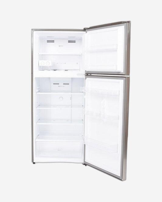 ثلاجة هوفر ببابين علويين، سعة 490 لترًا، مع فريزر، وتدفق هواء متعدد، وإزالة تجميد تلقائية، ودرج للخضراوات مع خاصية التحكم في الرطوبة، موديل HTR-H490-S (فضي)