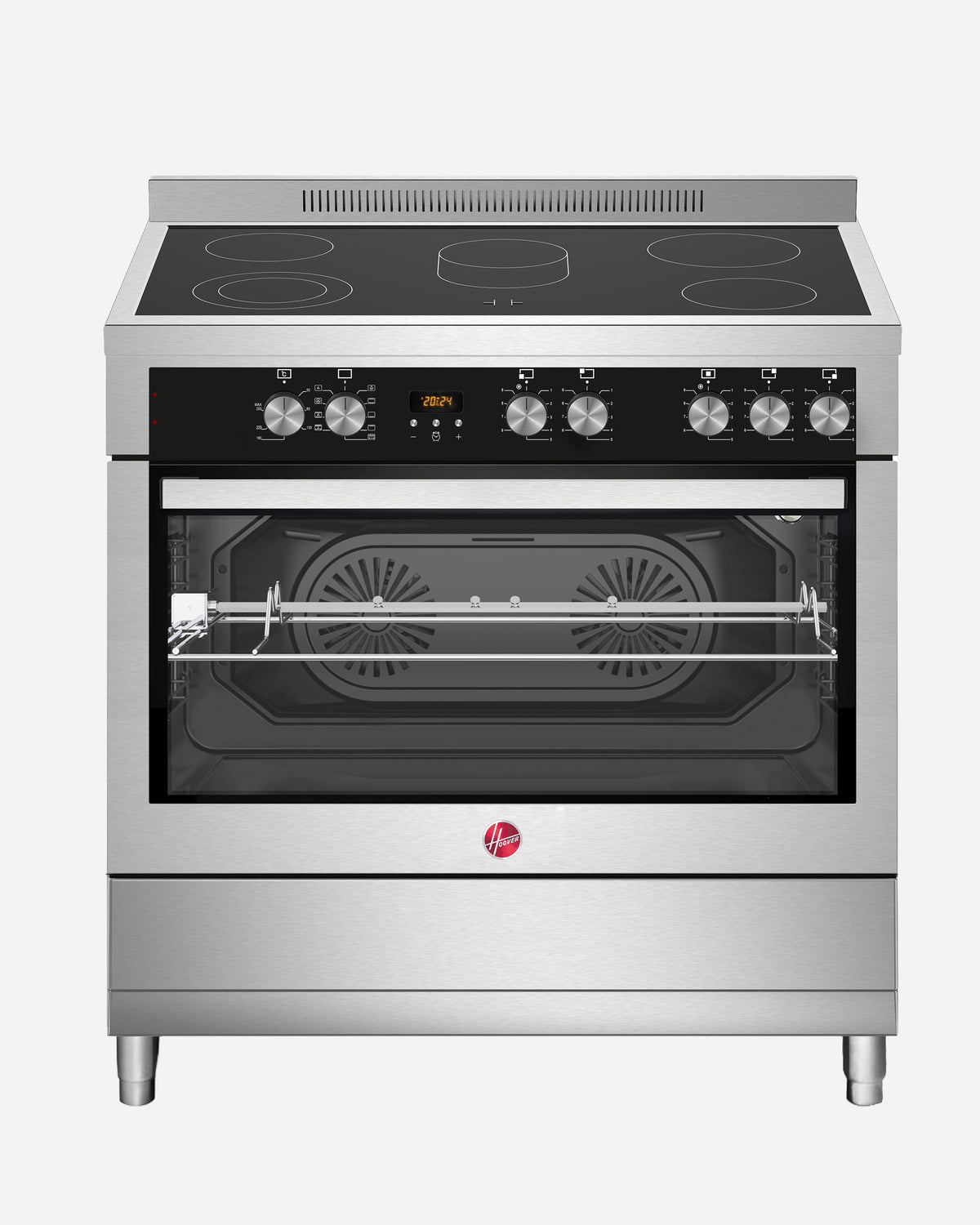 Hoover Freestanding Electric Ceramic Cooker, Convection Fan, 90 × 60 cm, Stainless Steel – HVC-S95E-S (ESMA Certified)