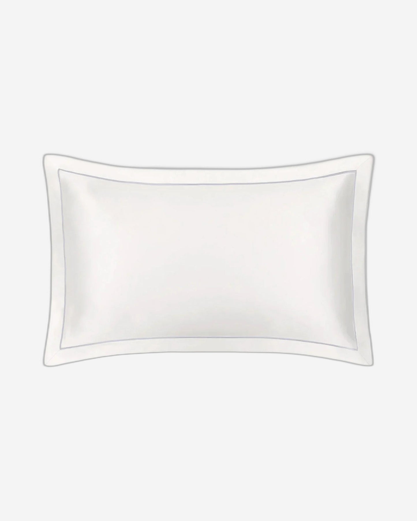 Mayfairsilk "Mulberry Silk" Oxford Pillowcase in Ivory w/ Oyster Grey Piping