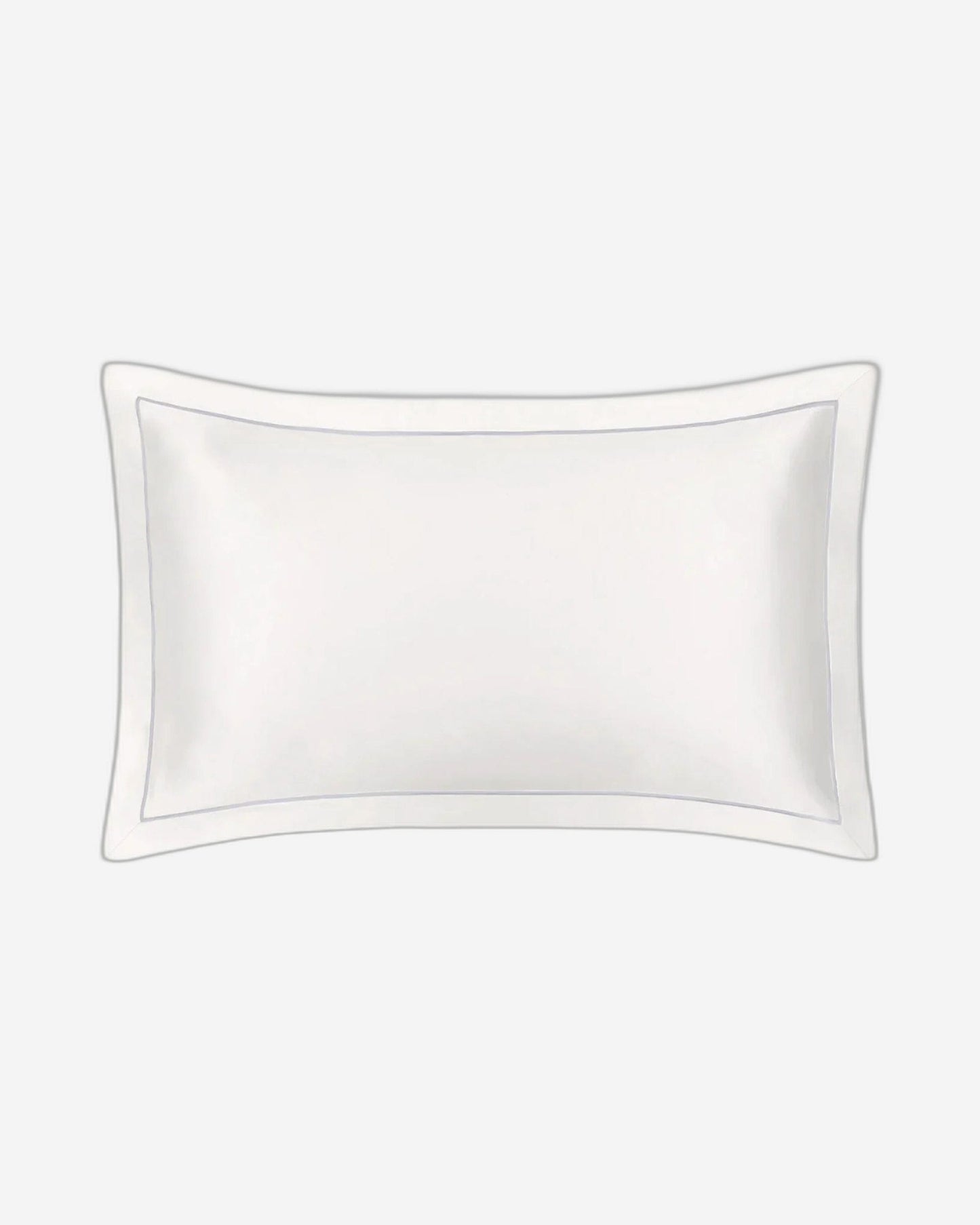 Mayfairsilk "Mulberry Silk" Oxford Pillowcase in Ivory w/ Oyster Grey Piping