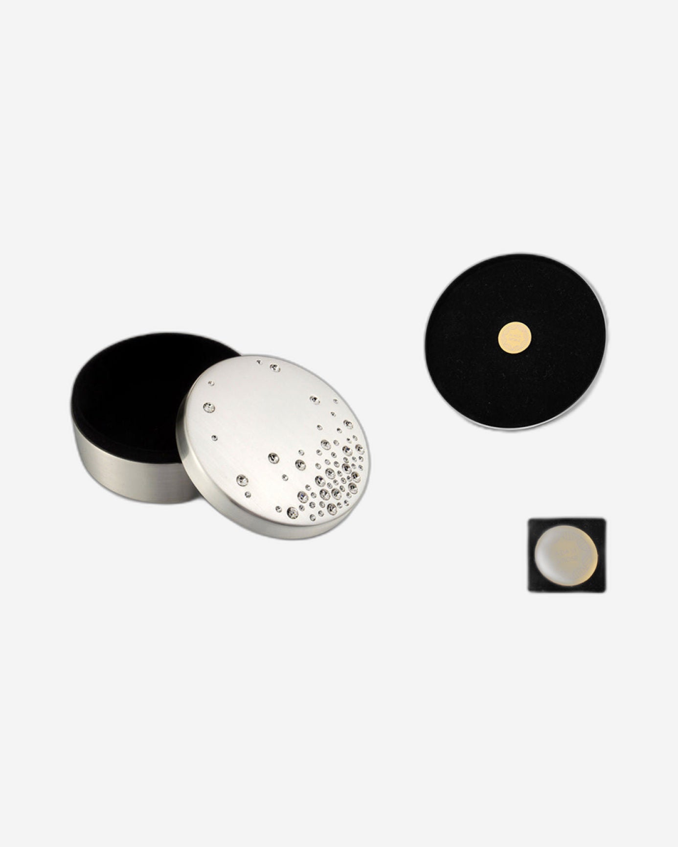 Winko Round Trinket Box with 60pcs. Clear Crystal