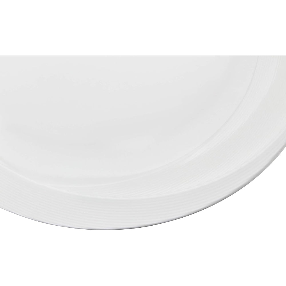Shallow Bone China Tiffany Oval Plate, White, 14 Inches – Elegant Serving Plate for Dining & Special Occasions