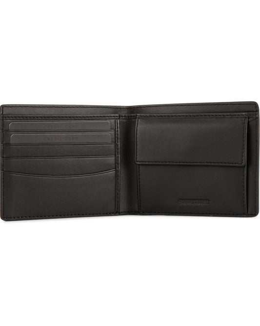Cross Saffiano Leather 4Cc Bifold Wallet With Coin Pocket - Black