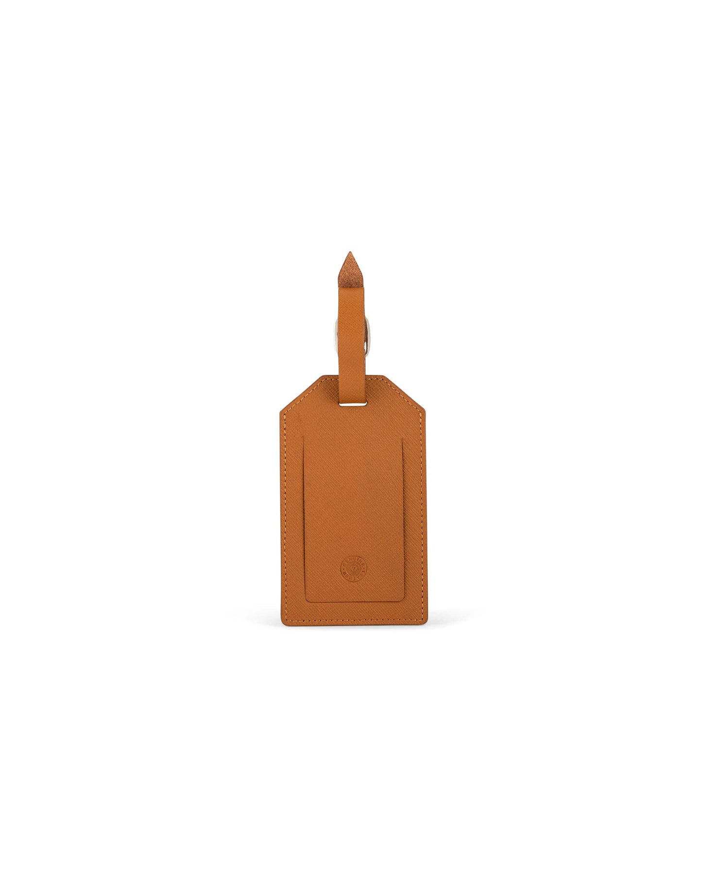 Cross Saffiano Leather Luggage Label - Mocha