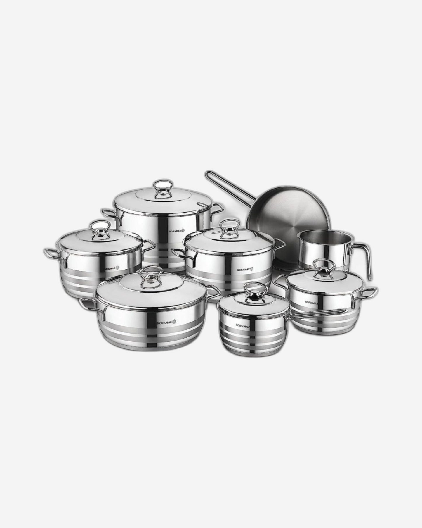 Korkmaz Astra Grande 14 Pcs. Induction Base Cookware Set
