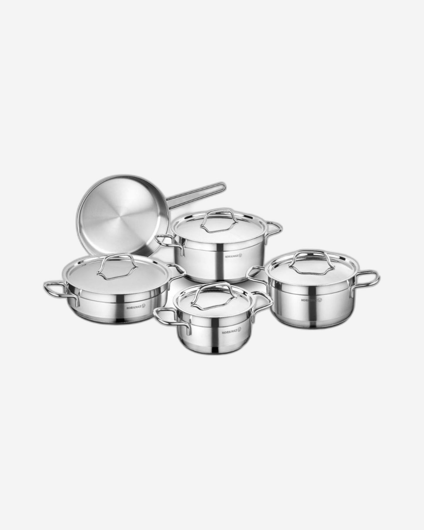 Korkmaz Alfa 9 Pcs. Induction Base Cookware Set