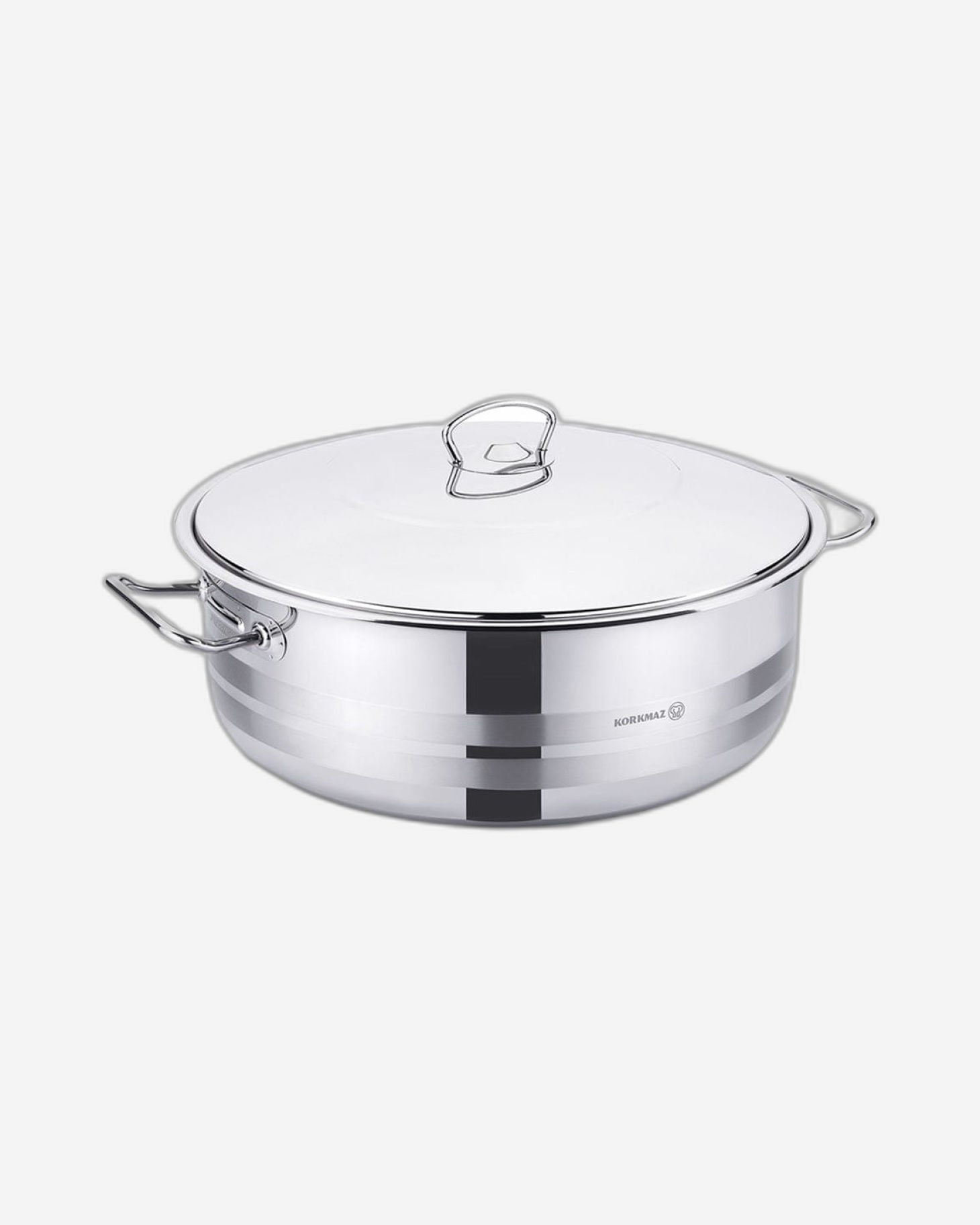 Korkmaz Mega Low Stainless Steel Casserole Pot