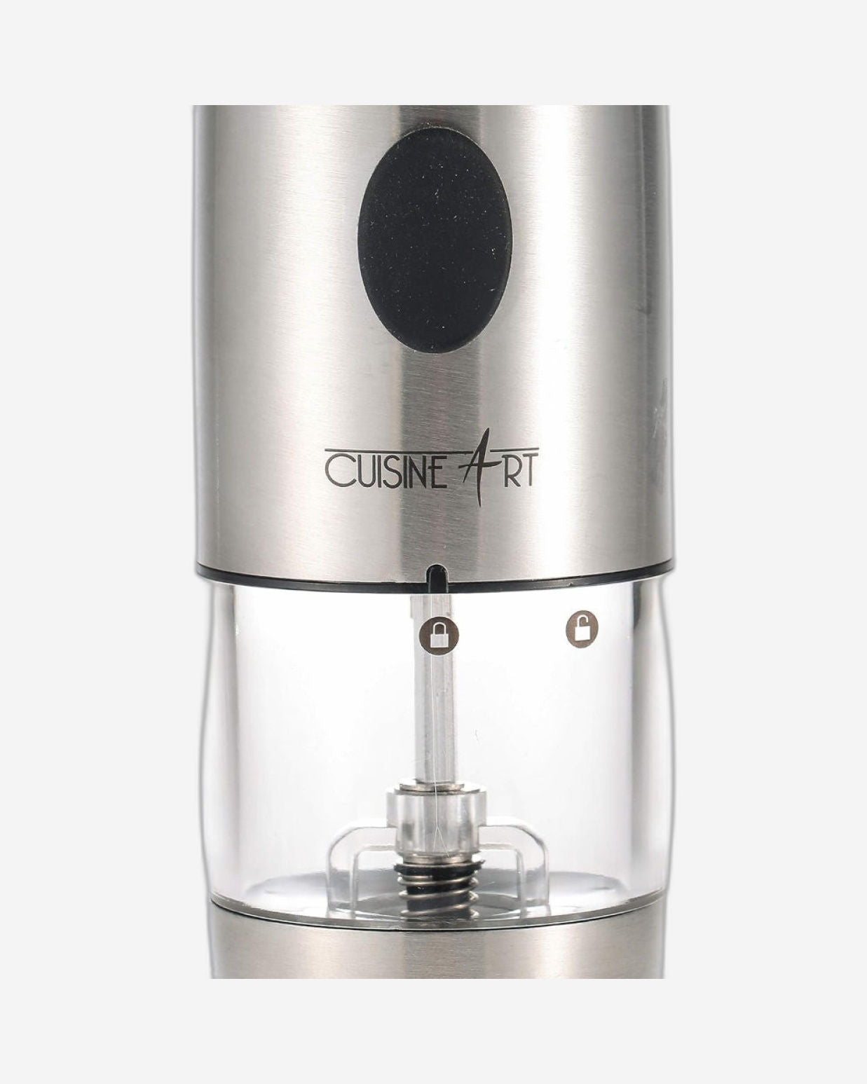 Cuisine Art Rechargeable Pepper Mill, Silver | Electric, Battery-Free | Adjustable Grind Settings for Fresh Pepper
