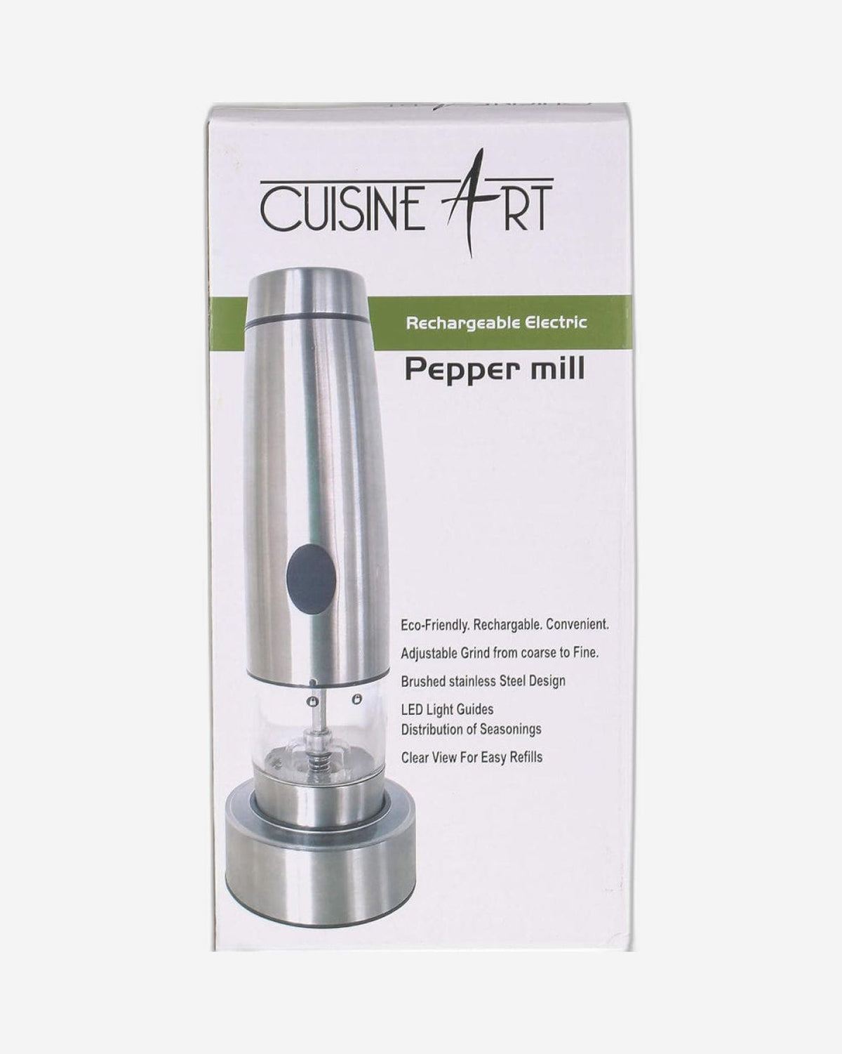 Cuisine Art Pepper Mill Silver Rechargeable