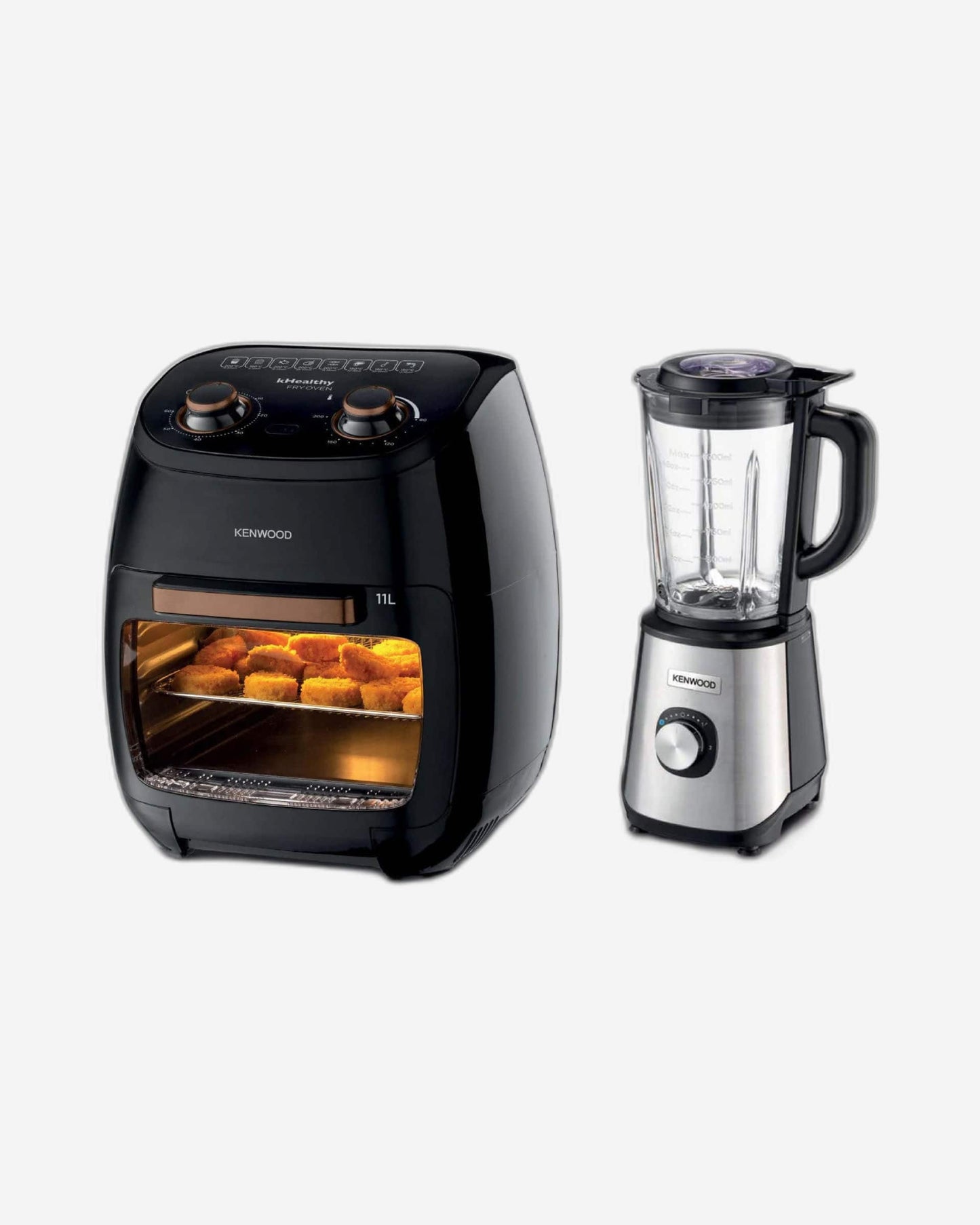 Kenwood 11L Digital Air Fryer + Oven Black + 2L Glass Blender with Multi-Speed Control