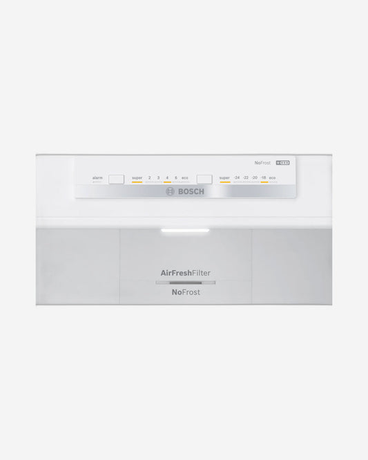 Bosch Series 4 free-standing fridge-freezer with freezer at bottom 186 x 70 cm Stainless steel look, Total No Frost - KGN55VLE0M