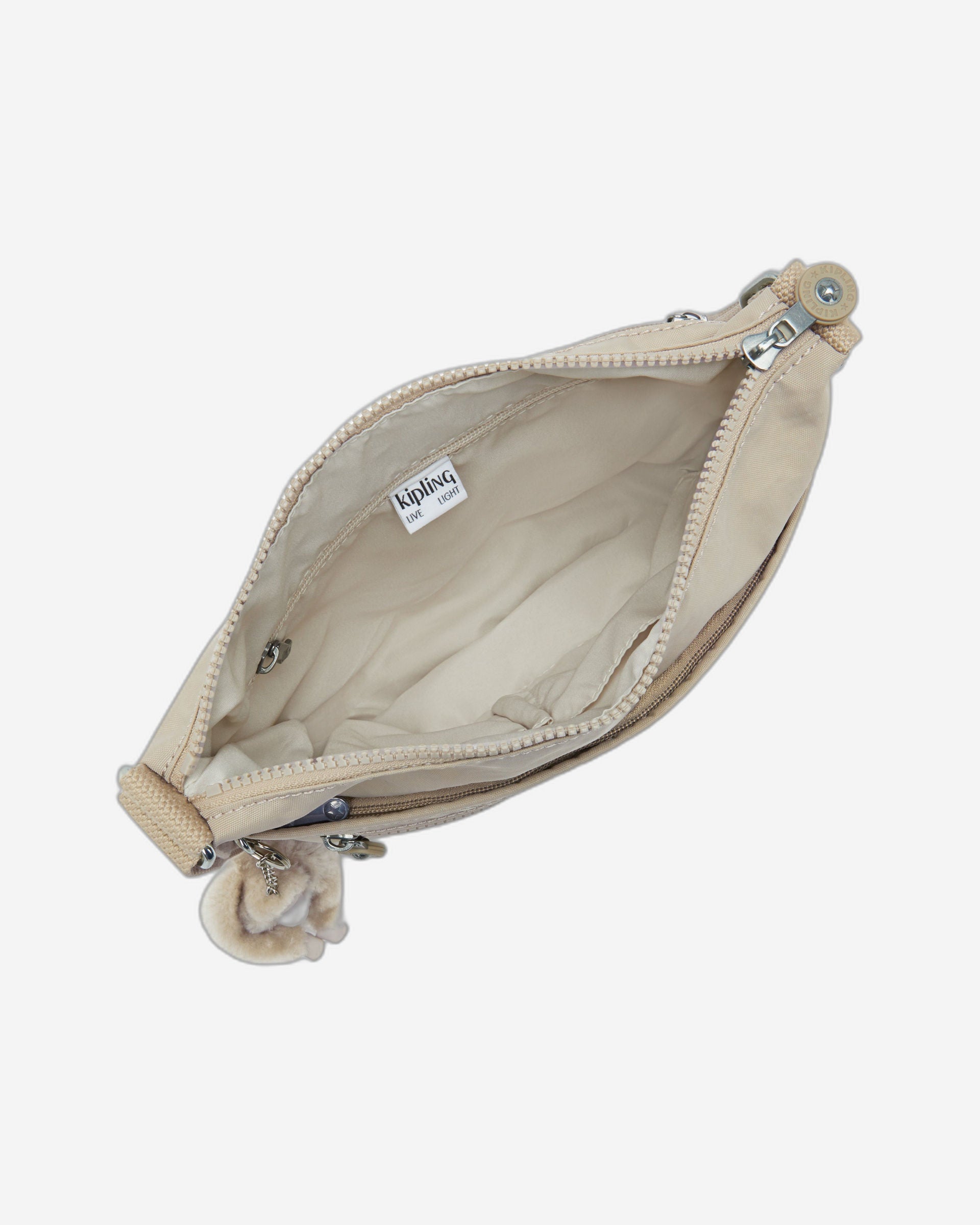 Kipling Arto Signature Beige Embossed Medium Crossbody Bag 10878-96A