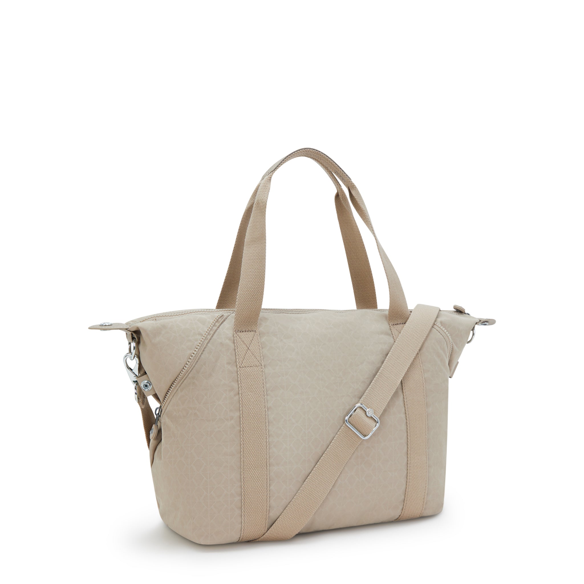 Kipling Art Signature Beige Embossed Tote Bag 21091-96A